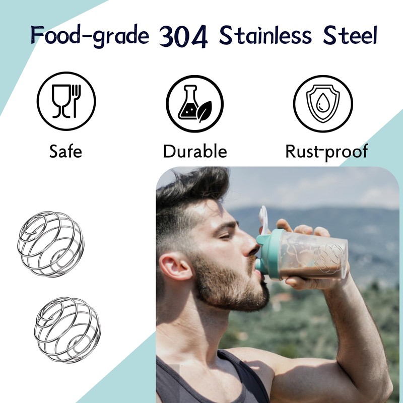 Shaker Balls, 304 Stainless Steel Mixing Balls for Protein Shakes