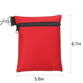 Oitifiton Golf Tee Pouch, Professional Zipper Golf Tee/Ball Pouch Bag, Zippered Pocket Gear Clip Hook to Bag for Man Woman (Red)