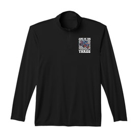 3rd Birthday Monster Truck Young Wild and Three 3 Year Old Performance Quarter-Zip Top