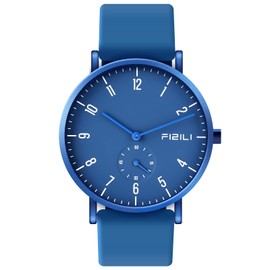 Men's Watch Ultra-Thin Minimalist Waterproof-Fashion Watch for Men or Women with Silicone Band Wrist Watches 1100 Blue Blue