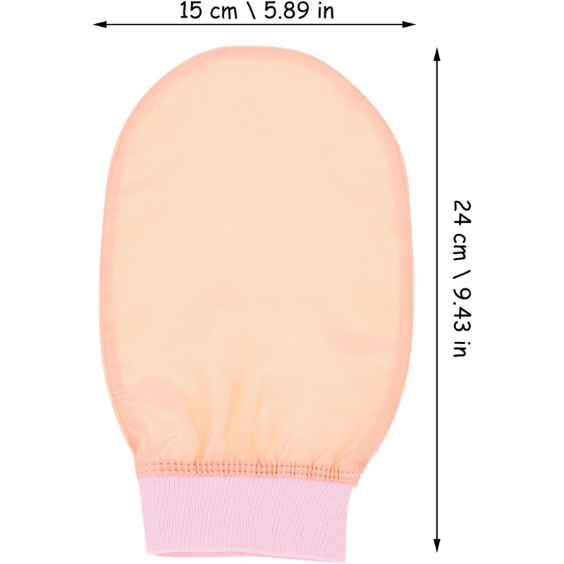 Guante Exfoliante Rosa para Baño y Ducha de Seda Imitada