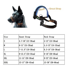 Nylon Dog Muzzle for Large Dogs Prevent from Biting, Barking and Chewing, Adjustable Loop (M/Blue)