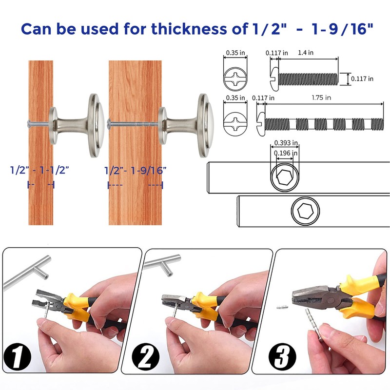Ravinte 10 Pack 1-1/4 inch Kitchen Cabinet Knobs Dresser Knobs