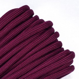 Burgundy Mil-Spec Commercial Grade 550lb Type III Nylon Paracord - 100 Feet