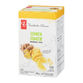 Loblaws Inc. President's Choice Lemon Ginger Herbal Tea, 20ct, 40g/1.4 oz. Box