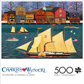 Buffalo Games - Charles Wysocki - The Sunflower - 500 Piece Jigsaw Puzzle for Adults - Challenging Puzzle Perfect for Game Nights - Finished Size is 21.25 x 15.00