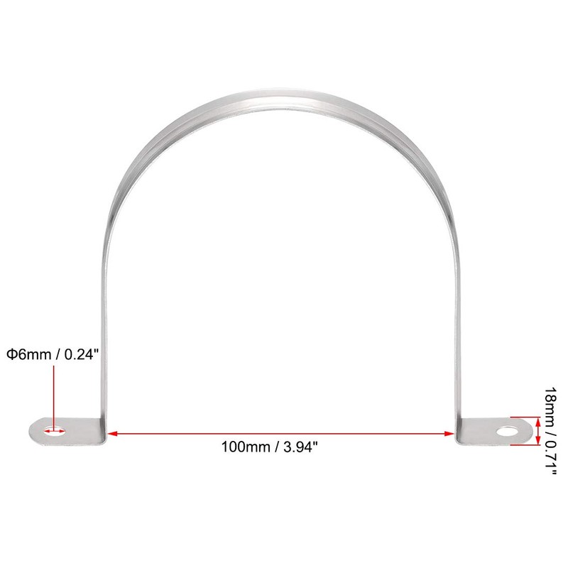 sourcing map M100 Rigid Pipe Strap, 2 Holes Tube Straps