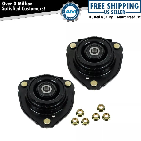 AM Autoparts Front Upper Shock Strut Mounts Plate Bushing Pair