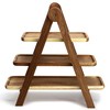 Elama Acacia Wood 3 Tiered Rectangular Ladder Tray Serving Set,