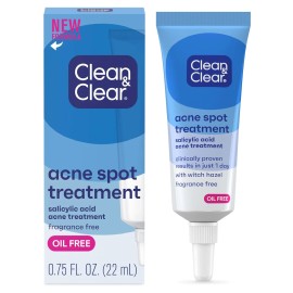 Clean & Clear Acne Spot Treatment Gel Cream with 2% Salicylic Acid, Oil-Free Top