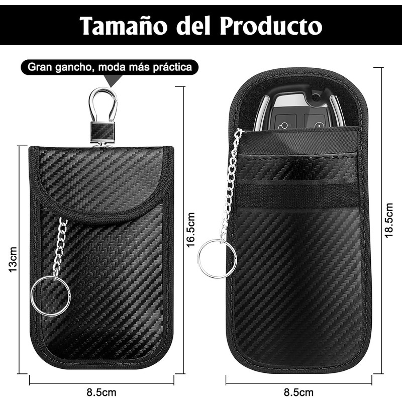 2 Pack Bolsa Faraday para Llaves de Coche, Funda de