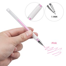 TEONEI Eyebrow microblading Marker Pen,Skin Marker Pen,Eyebrow Permanent Makeup Position Mapping Mark Tools (Pink)