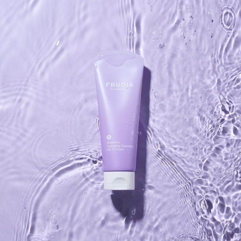FRUDIA Blueberry Hydrating Gel-to-Foam Facial Cleanser (4.9 oz) – Gentle