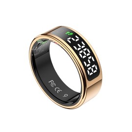 2one Anillo Inteligente, Smart Ring Resistente al Agua hasta 1 ATM, con Pantalla de Seguimiento de la Salud y Botón Táctil, Análisis del Sueño/Pulsómetro/Podómetro/Calorías (Oro Rosa, 8#)