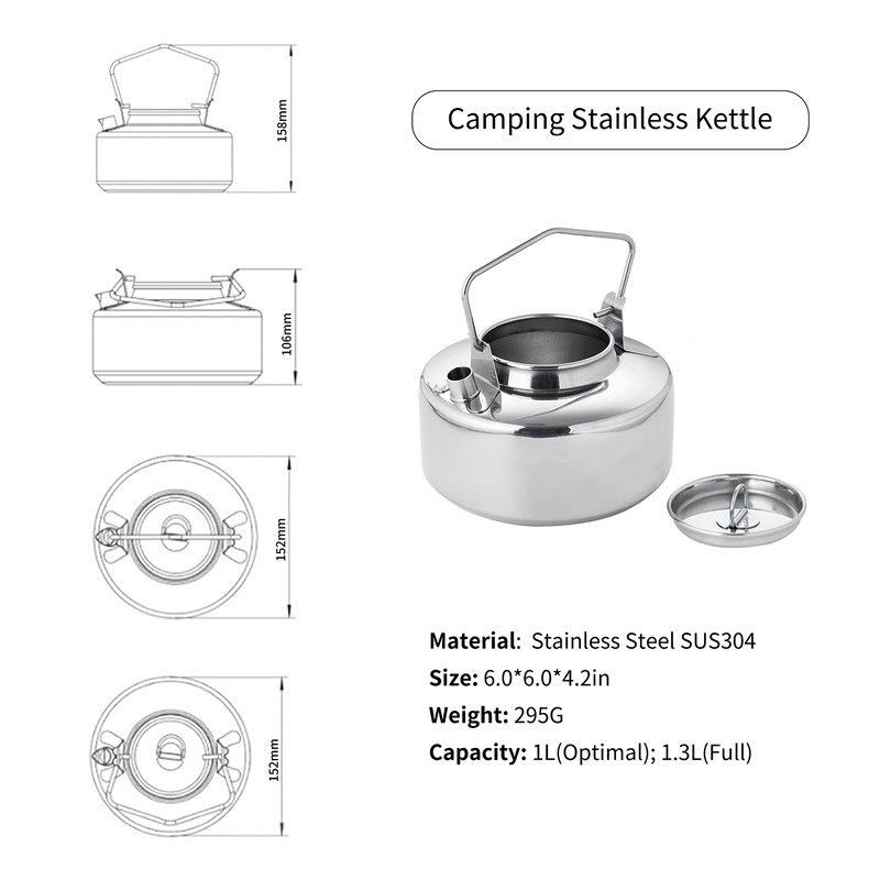 Fire-Maple Antarcti Stainless Steel Kettle | 1.0 Liter Camp Kettle