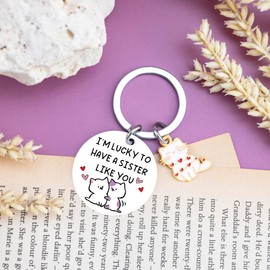 QUIHUD Gifts For Sisters Birthday Gifts From Sisters Cute Keychains Adult Gifts From Sisters Soul Sister Christmas Ideas Gifts For Girls Teen Keychains Funny Gifts For Sisters Thanksgiving Gift