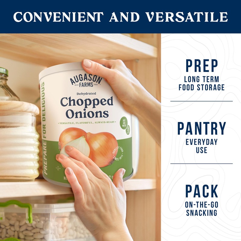 Augason Farms Dehydrated Chopped Onions Can, Emergency Food Supply, Everyday