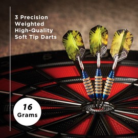 Viper Spinning Bee Soft Tip Darts with Casemaster Storage/Travel Case, Blue, 16 Grams