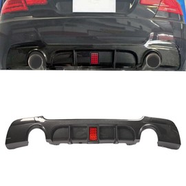 Promrmr Rear Bumper Lip Diffuser Spoiler Splitter with Brake LED Light Fit for BMW E92 E93 328i 335i M Sport 2007 2008 2009 2010 2011 2012 2013 Black Gloss Carbon Fiber Print