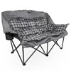 Black Sierra Oversized Plush Padded Camping Sofa, Portable Outdoor Loveseat