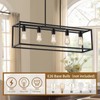 Yusist 5-Light Dining Room Light Fixture,Black Farmhouse Kitchen Island Lighting,Rustic
