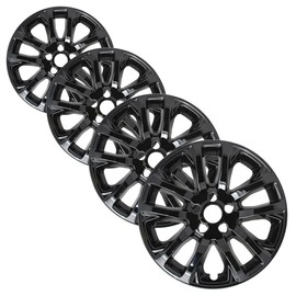 MotorUp America 4pc 17" Gloss Black Wheel Skins Compatible with 19-21 Jeep Cherokee Latitude, Latitude Plus, Impostors for 6BG71GSAAB Wheel Series