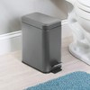 mDesign Small Modern 1.3 Gallon Rectangle Metal Lidded Step Trash