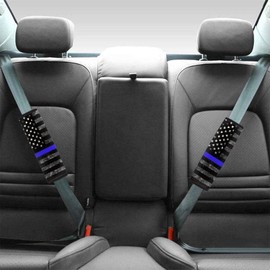 gearider American Police Flag Car Seat Belt Covers 2 Pack Car Seat Belt Pads Cover Comfortable Seat Belt Cushion Shoulder Strap Interior Auto Accessories Decor Fit for SUV Sedan