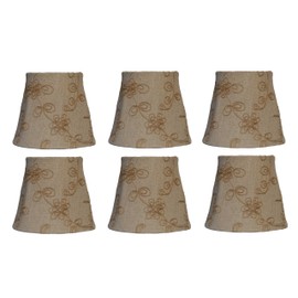 Albert Estate LTD, 6" Linen with Jute Candle Wicking Candelabra Lamp Shade, Set of 6, Candle clip Fitter