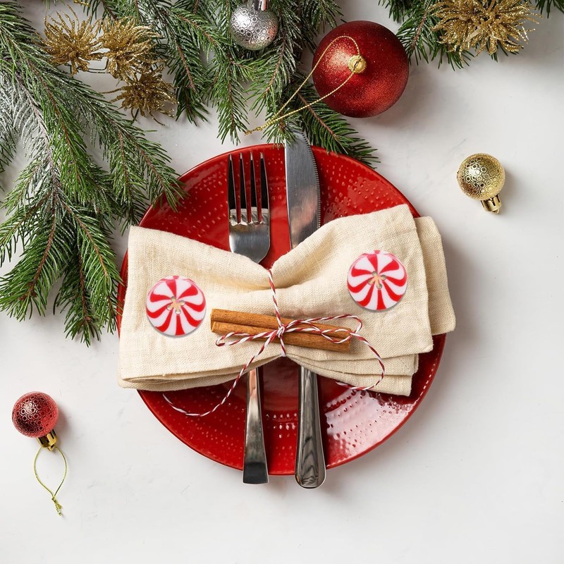 50 x Red White Resin Round Sewing Buttons