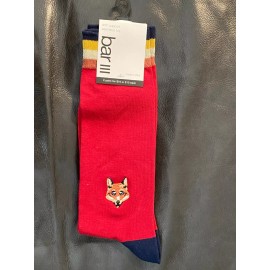 Bar III $10 Bar III Dress Socks | 1 Pair | Red Fox Multi | Shoe 7-12 Sock 10-13