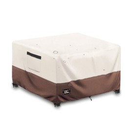 Finiboko Patio Ottoman Cover,40" L x 40" W x 23" H Square Patio Dining Table Cover for Outdoor Furniture,100% Waterproof 600D Heavy Duty Outdoor Table Cover,Beige&Brow