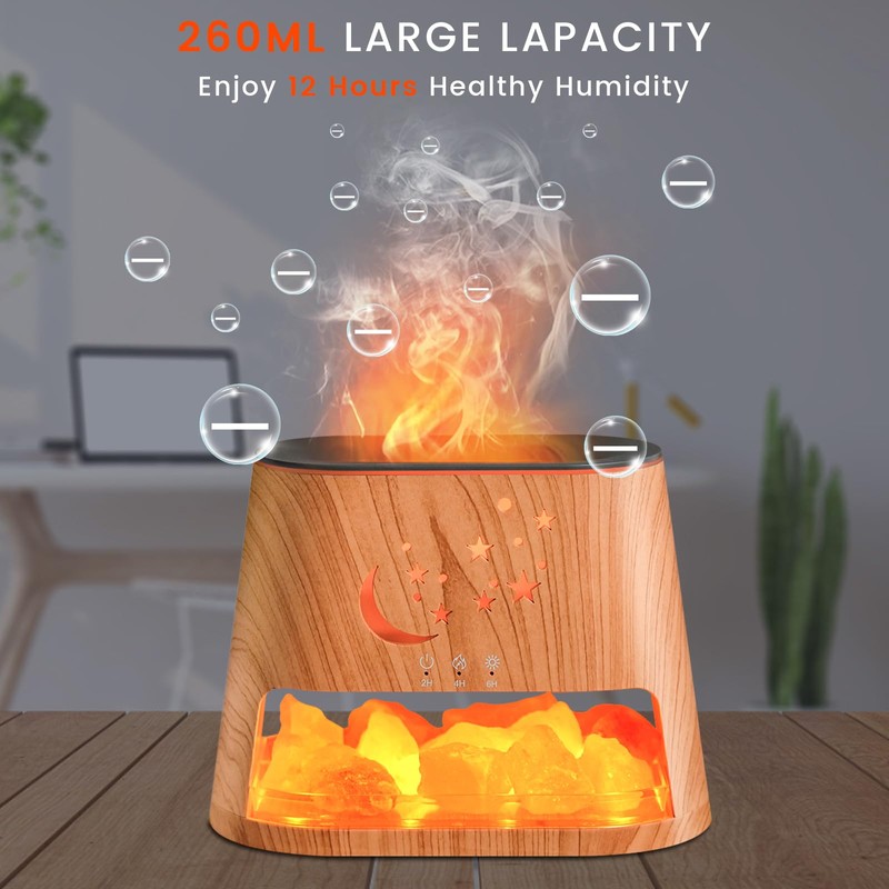 Essential Oil Diffuser : 260ml Aromatherapy Diffuser & Himalayan Salt