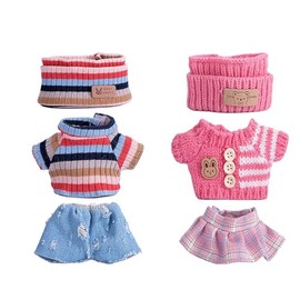 (2PC) Clothes Suitable for (no Dolls), Hand-Crocheted 3-Piece Accessories Suitable for 17 cm Dolls, Advanced Suit-Rabbit Sweater+hat+Pants, Suitable for Cute Clothes with Unique Style.