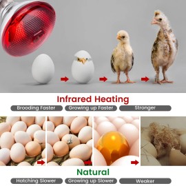 YEAOI Heat Lamp for Chickens Coop Brooder and Reptile Heat Bulb 150 Watt Infr...