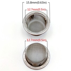 Pipe Screens 30pcs 0.5" Premium Diameter Stainless Steel 1/2 Inch Screen Mesh Filter Bowl with Metal Box