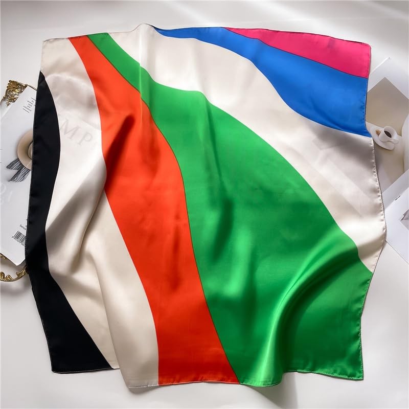 CODCOS 27.5 Inch Silk Feeling Scarf for Women Square Satin