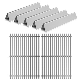 Kalomo 9MM Grill Grates Gas Parts for Weber Spirit 2 Grill E-310, S-310,GS4 Spirit II 300 E-320 S-320, 7636 7638 7639 16GA Flavorizer Bars Stainless Steel Grids BBQ Grill Replacement Parts Accessories