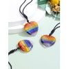 JSDDE Chakra Necklace Heart Gemstone Pendant Necklace Healing Stone Chain