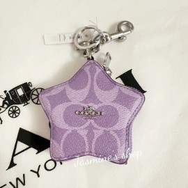 Coach NWT Coach Star Signature Bag Charm CBL12 Silver/Iris