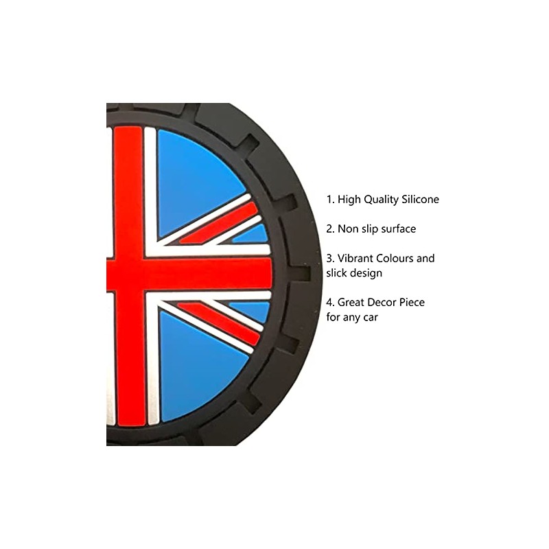 PSL Union Jack Car Cup Coasters Holder Mini Insert Anti-Dust