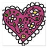 CafePress Flowered Heart Square Car Magnet 3 X 3 Square
