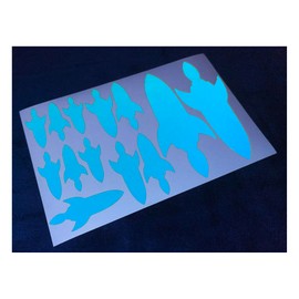 Veloviz Reflective Rocket (Assorted) Blue Die-Cut Vinyl Cargo Bike Stickers Decals