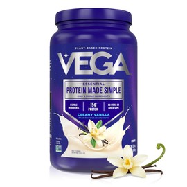 Vega Protein Made Simple Vanilla (39 Servings) Stevia Free Vegan Protein Powder, Plant Based, Healthy, Gluten Free, Pea Protein for Women and Men,... 