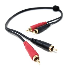 DRUT 2 x RCA Audio Cable – Stereo Male to Male Lead with Gold-Plated Plugs for Amplifier, Active Speakers, Subwoofer, Turntable, HiFi & Home Audio Systems (0.5m)