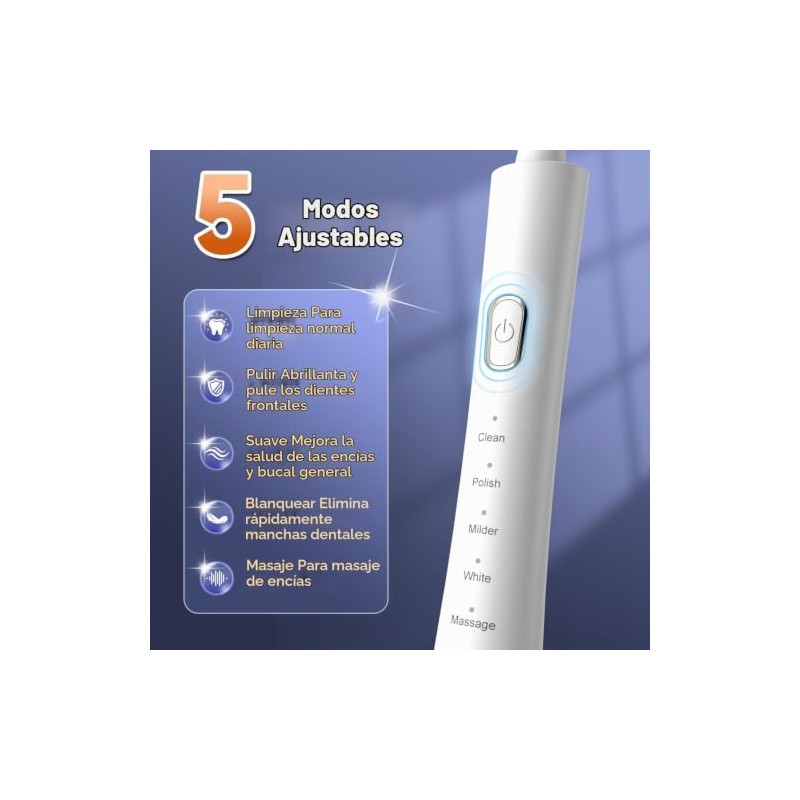 JTF Orthodontic Electric Toothbrush for Braces with 6 U-Shaped Brush