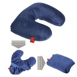 CuddleBug Travel Pillow CSUA05 2-in-1 Neck Pillow / Travel Pillow Blue 32 x 32 cm Made with R Pet