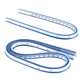 Pack of 2 Flexible Curve Ruler, Curve Ruler Made of Flexible Plastic, Measuring Tool for Precise Drawing of Painting Graphics and Dress Design (30 cm & 60 cm)