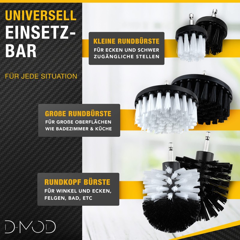 Brush Attachment Cordless Screwdriver, 6 x Brush Attachment Drill, Soft