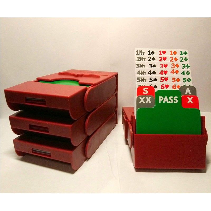 Bid Pal Bridge Bidding Boxes set of 4 (Red)